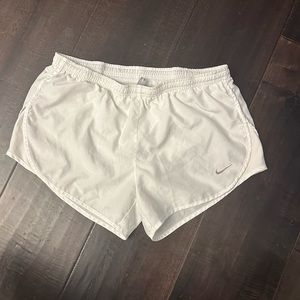 nike white running track shorts